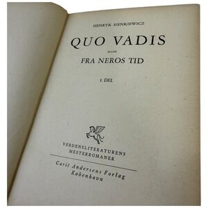 Quo‎ Vadis Fra Neros Tid By Henryk Sienkiewicz Danish Edition Volume 1